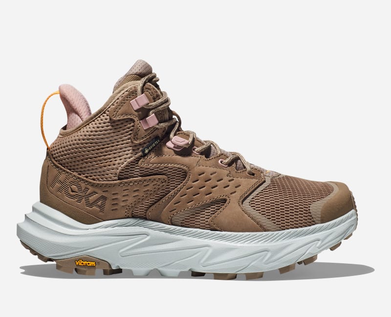 HOKA Women's Anacapa 2 Mid GORE-TEX Hiking Shoes in Dune/Ice Flow, Size 5.5 - Bellso